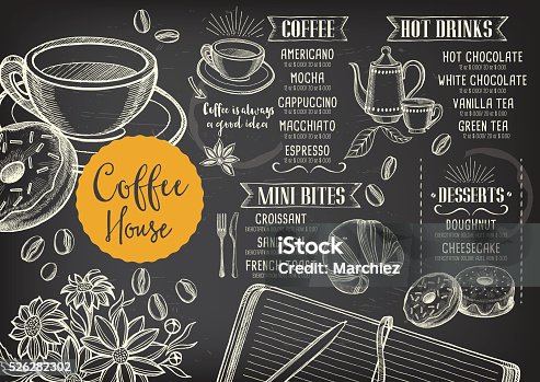 istock Coffee cafe menu, template design. 526282302