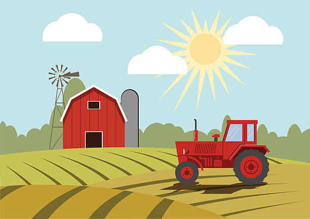 farm and agriculture vector art illustration