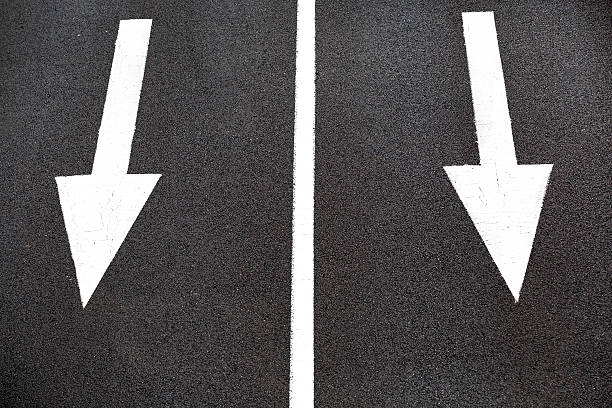istock sign of going straight on traffic lane 526282757