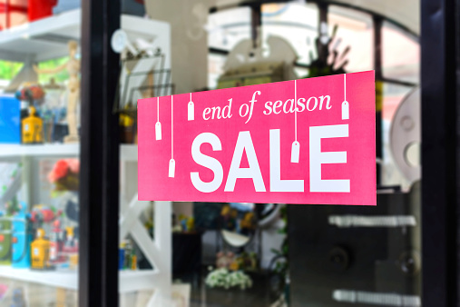 window display with sale promotion