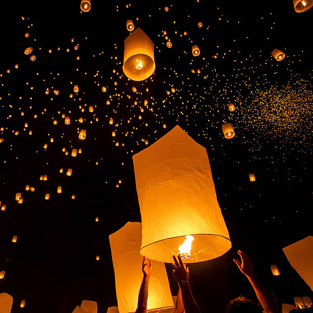 istock Floating lanterns during Yi Peng Festival in Chiang Mai, Thailan 526285067