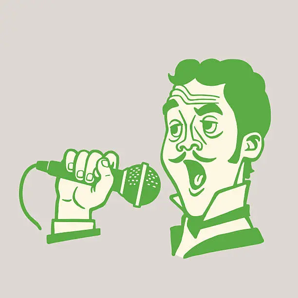 Vector illustration of Gentleman Singing