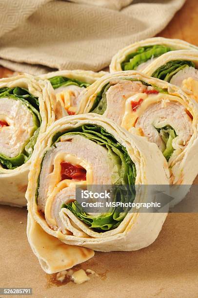 Turkey Wrap Sandwich Stock Photo - Download Image Now - Cheese, Corn, Dinner