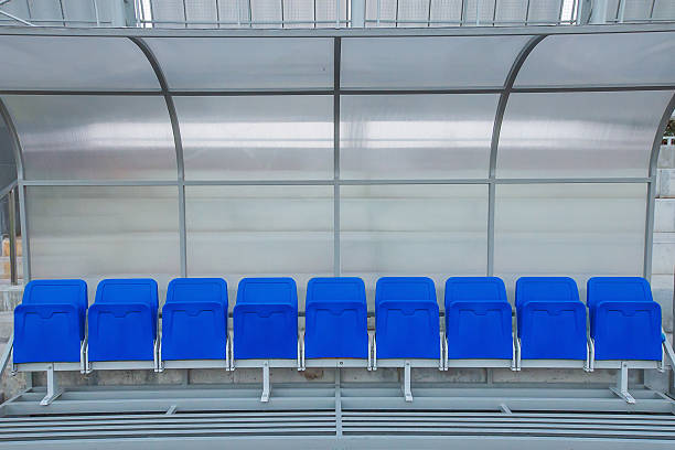 istock Reserve and staff coach bench in sport stadium 526285833