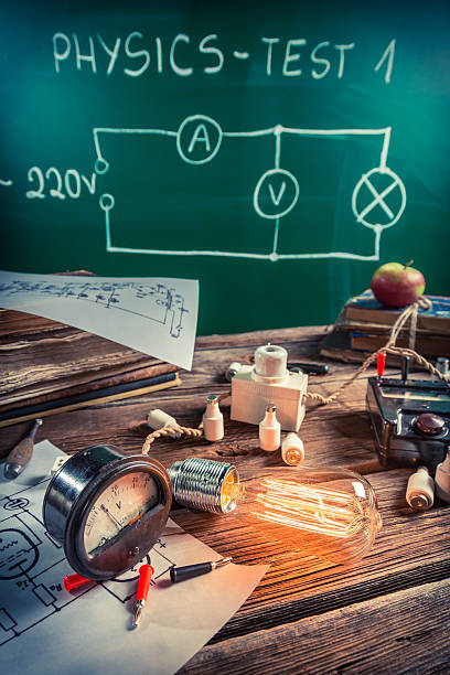 istock Study of electric current in the physics laboratory 526287387