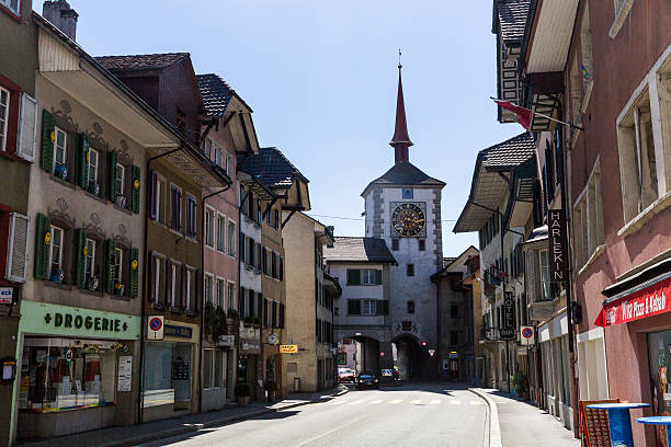 mellingen スイスの旧市街 - 15th street ストックフォトと画像