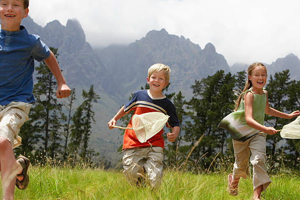 istock Children With Butterfly Nets Running Through Field 526288249