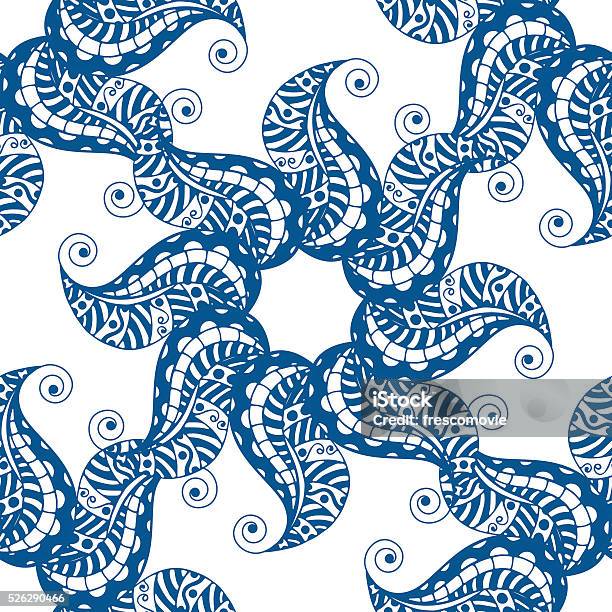 Seamless Blue Pattern Stock Illustration - Download Image Now - Arts ...