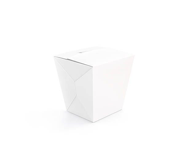 istock Closed white blank wok box mockup stand isolated 526292758