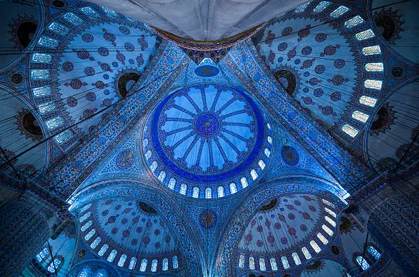 Interior in Sultanahmet in Istanbul, Turkey ( Mosque blue )