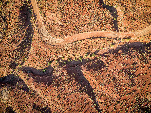istock desert aerial view at sunrise 526297916