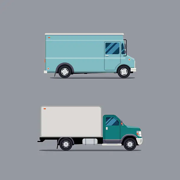 Vector illustration of Vector modern flat illustration delivery van. Commercial Vehicle isolate.