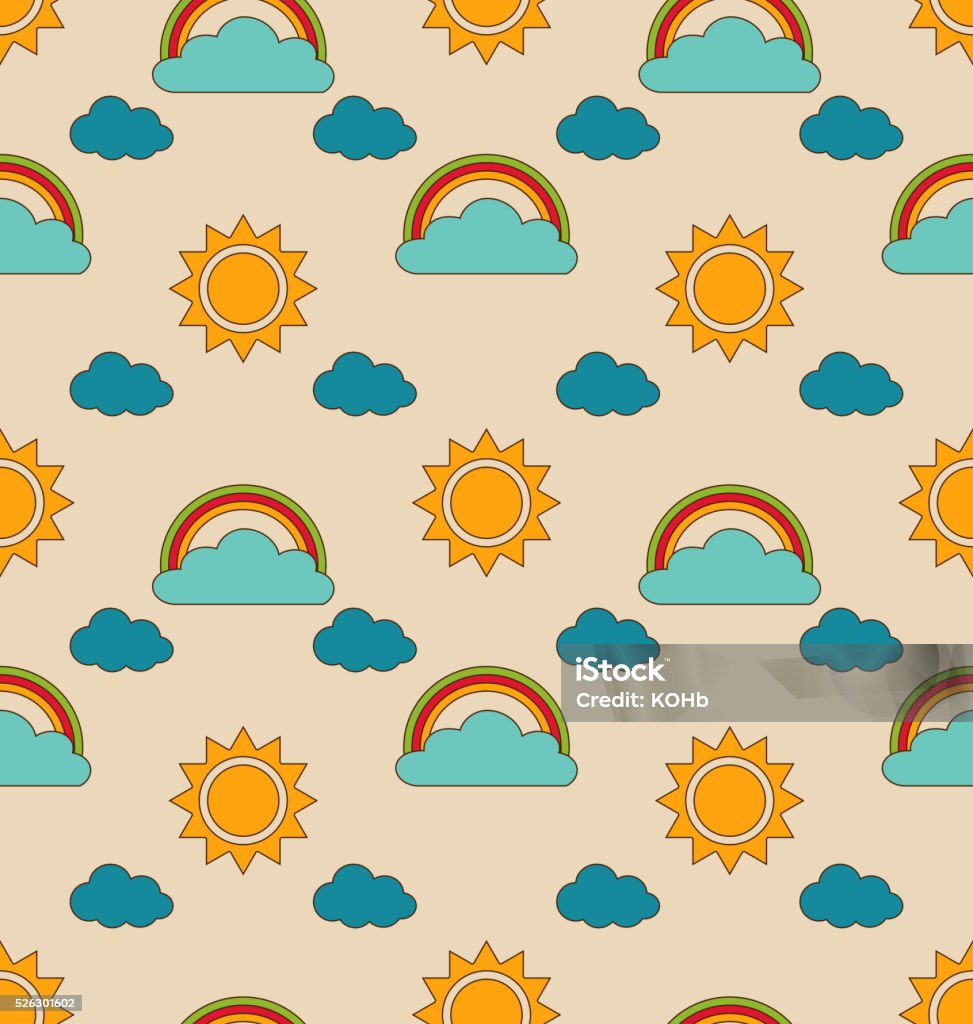 Pattern Wethar Old Seamless Pattern With Weather Symbols Stock Illustration - Download ...