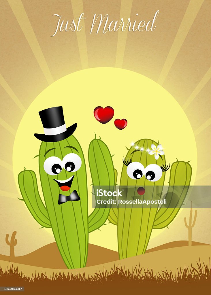 Cactus couple in love illustration of cactus couple in love Cactus stock illustration