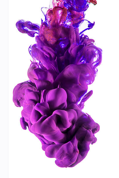 ink color drop, violet and pink stock photo
