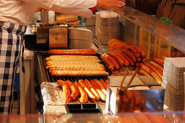 istock German sausages at Christmas market 526309225