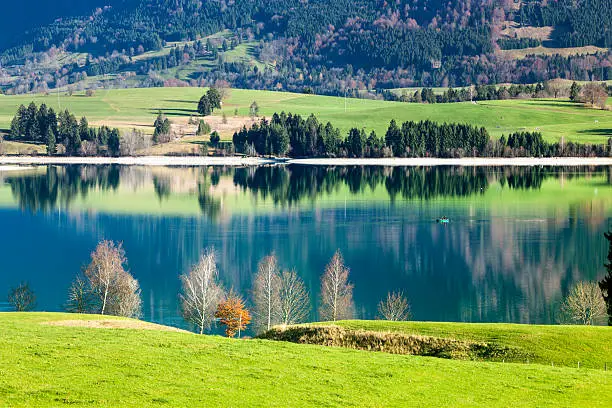 Forggensee with Alps in background, Germany