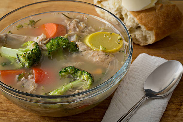 Bowl Full Of Hearty Turkey Vegetable Soup
