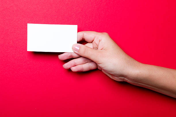 Blank card in a hand XXXL