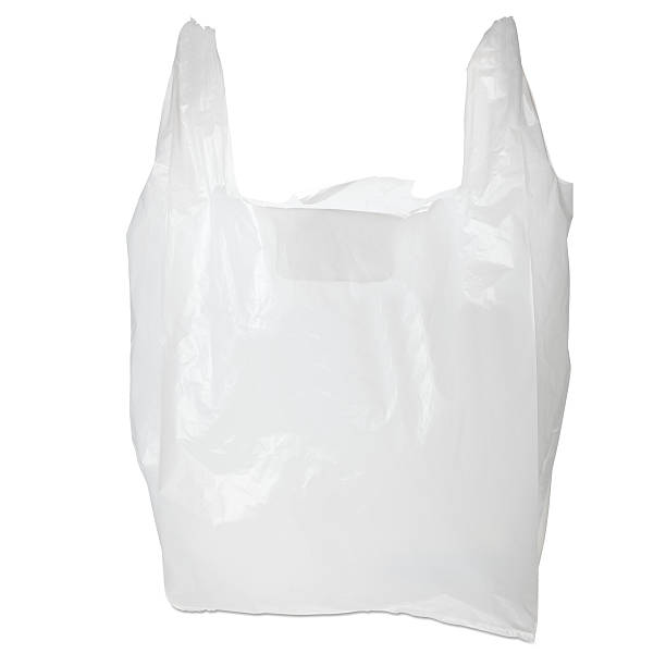 White plastic bag Empty white plastic bag on white background. plastic-bag stock pictures, royalty-free photos & images