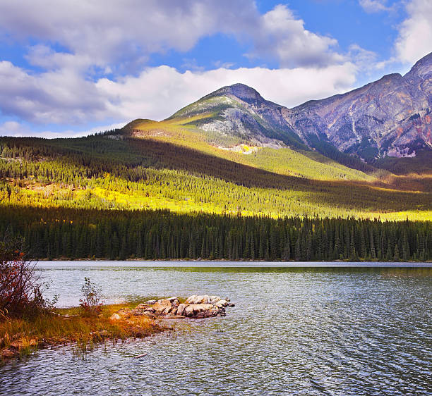 istock Coast of mountain lake 526322551