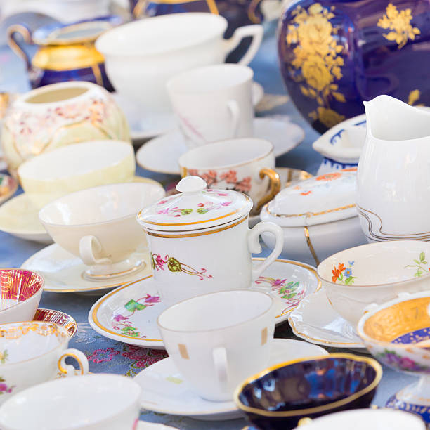 istock Sets of vintage china cups. 526322747