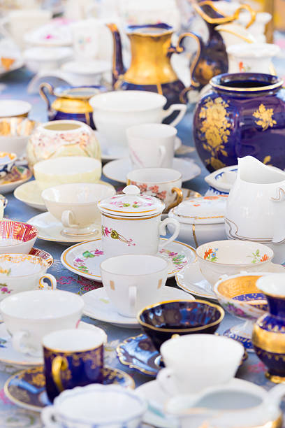 istock Sets of vintage china cups. 526322753