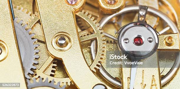 Brass Mechanical Movement Of Vintage Watch Stock Photo - Download Image Now - Accuracy, Ancient, Brass