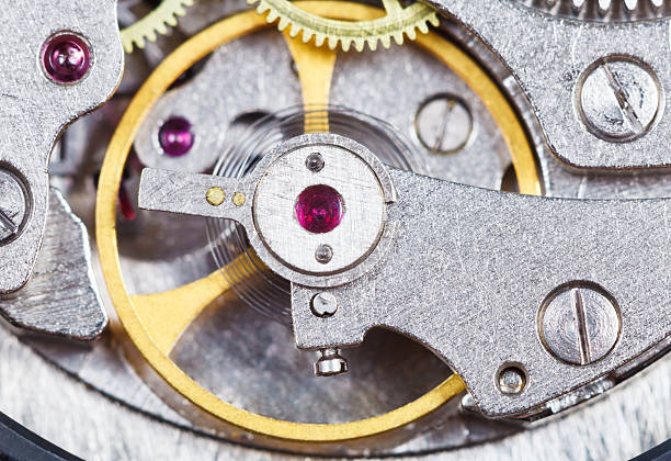 istock steel mechanical movement of retro watch 526322947