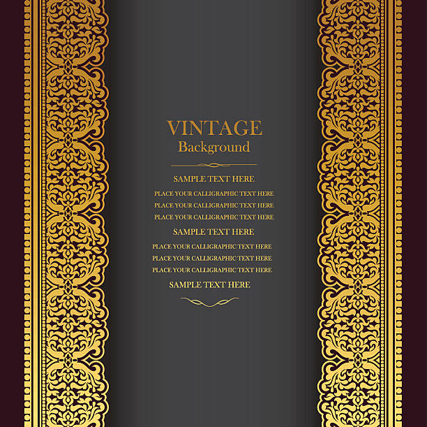vintage, eleganckie tło wzór okładka książki - nostalgia frame obsolete certificate stock illustrations
