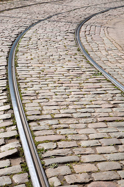 istock Tram Track on Cobbled Stones, Riga 526323853