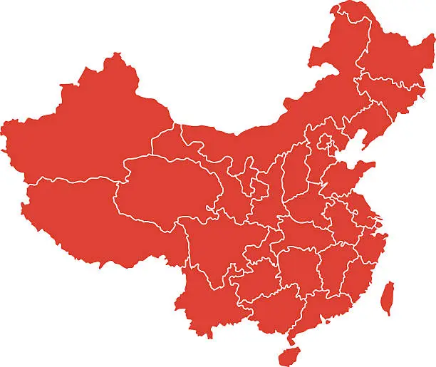 Vector illustration of Map of China