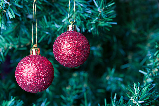 istock Christmas decoration - two red balls 526324953