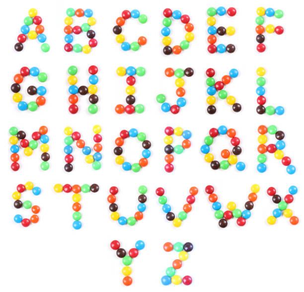 istock Alphabets made of chocolate candies 526326797