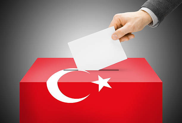istock Ballot box painted into national flag colors - Turkey 526327491