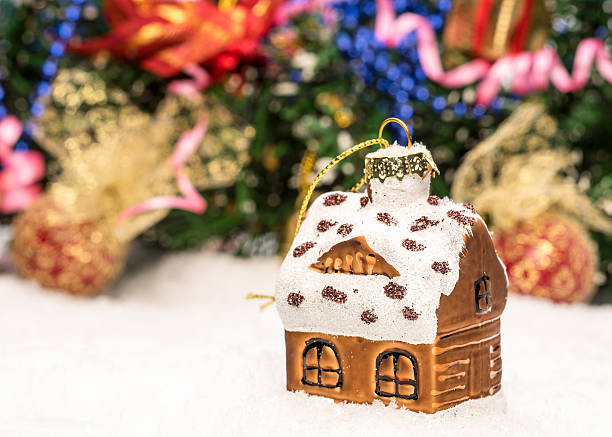 istock house with christmas decorations on a white backgrond 526327831