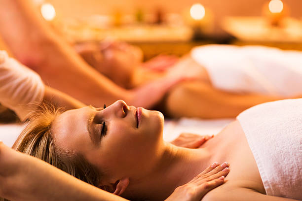 istock Woman on a massage at the spa. 526328099