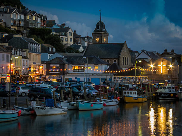 istock Cornish Fishing Village at Night 526353517