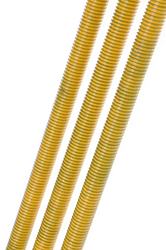 Yellow Threaded Rods Yellow Long Threaded Rod Stock Photo - Download Image Now - Abstract ...