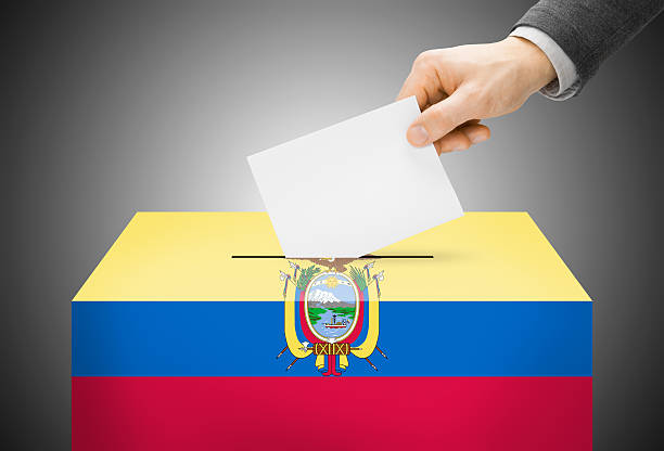 istock Ballot box painted into national flag colors - Ecuador 526353929