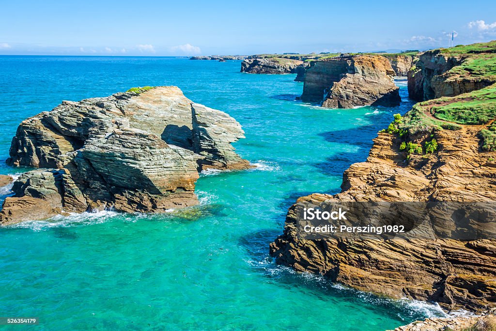 Beach of Las Catedrales or As Catedrais, Ribadeo, Galicia, Spain Beach Stock Photo