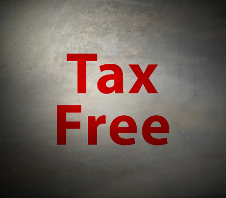 tax free text on grunge background