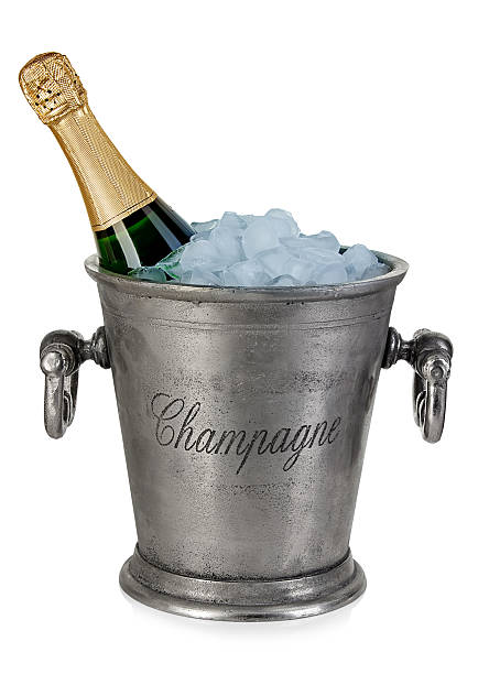 istock Champagne bottle in a bucket with ice 526356135