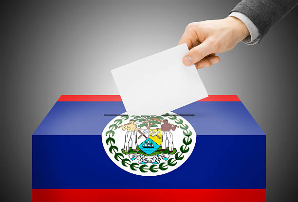 istock Ballot box painted into national flag colors - Belize 526357515