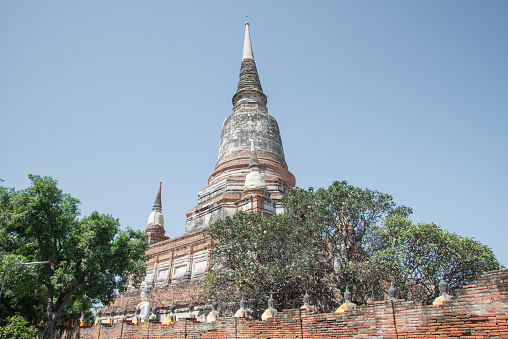 Beautiful wat yai chai mongkhon temple in ayutthaya Thailand