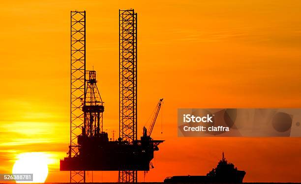 Drilling Rig And Supply Vessel Stock Photo - Download Image Now - Backgrounds, Business, Environment