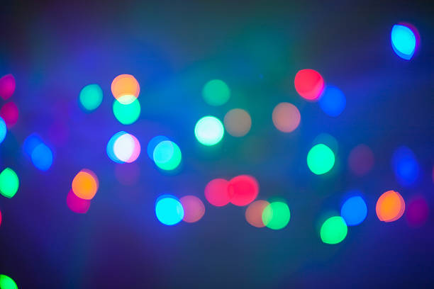 istock Defocused christmas lights bokeh background. 526389303