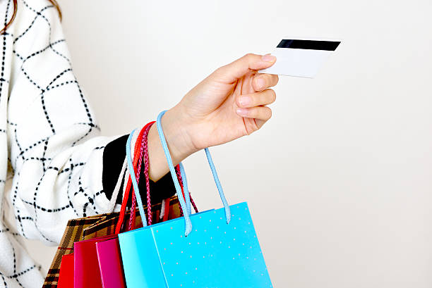 istock Hand bag and bank CARDS 526391985