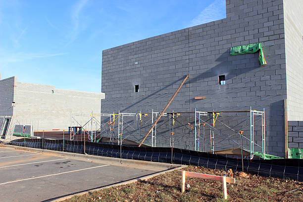 istock Scaffold at Shopping Center Construction Site 526392465