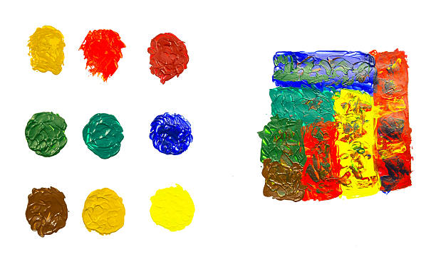 istock Abstract hand painted acrylic color background 526421379